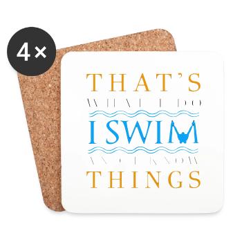 natation plongée sauveteur spruch sport - Dessous de verre (lot de 4) - blanc - Devant