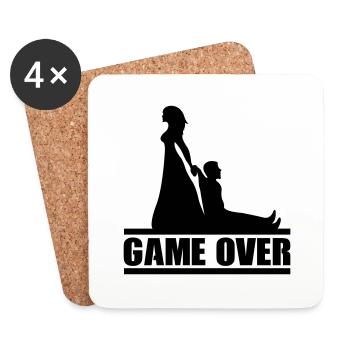 Game Over - Untersetzer (4er-Set) - Weiß - Vorne