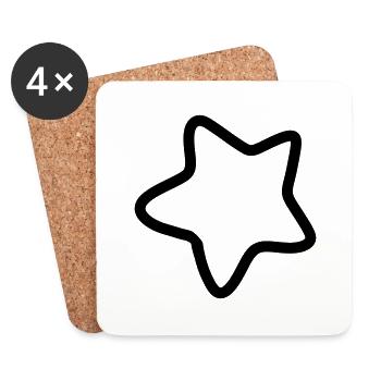 Étoile / Étoile pour enfants - Dessous de verre (lot de 4) - blanc - Devant