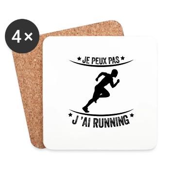 Je peux pas j'ai running - Dessous de verre (lot de 4) - blanc - Devant