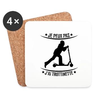 J'peux pas j'ai trottinette - Dessous de verre (lot de 4) - blanc - Devant