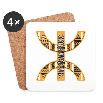 Z imazighen pattern Kabyle carpet Algeria - Coasters (set of 4) - white - Front