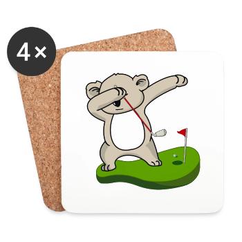 dab dabbing koala golf kids golf silly asia - Coasters (set of 4) - white - Front