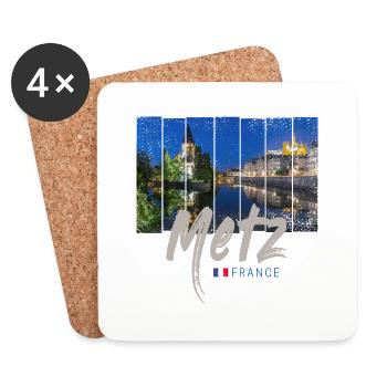 Metz Grand Est France by Night Vintage Souven - Dessous de verre (lot de 4) - blanc - Devant
