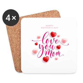 Happy Mothers Day - Untersetzer (4er-Set) - Weiß - Vorne