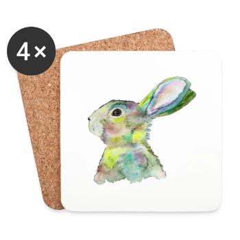Hare - Coasters (set of 4) - white - Front