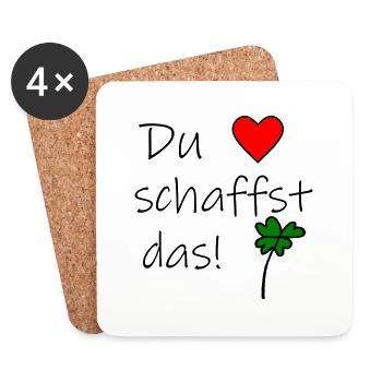 Du schaffst das - Untersetzer (4er-Set) - Weiß - Vorne