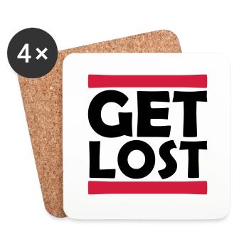 Strip Get Lost - Coasters (set of 4) - white - Front