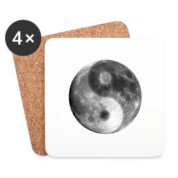YIN YANG MOND - Untersetzer (4er-Set) - Weiß - Vorne