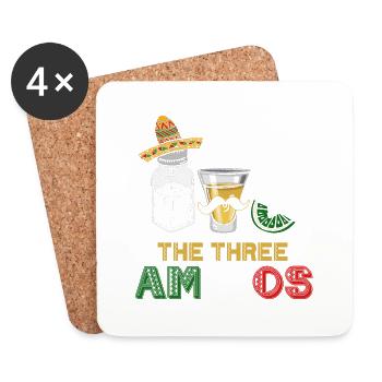 Le T-shirt 3 Three Amigos - Sel, Tequila & Lime - Dessous de verre (lot de 4) - blanc - Devant