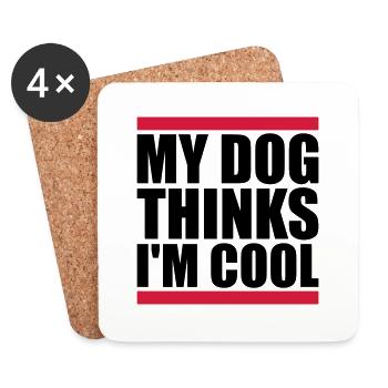 Dog thinks in the cool - Coasters (set of 4) - white - Front