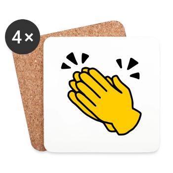 Emoji Applaus Skizze Farbe - Untersetzer (4er-Set) - Weiß - Vorne