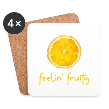 Feelin' Fruité. Fruits frais Orange Summer Splash - Dessous de verre (lot de 4) - blanc - Devant