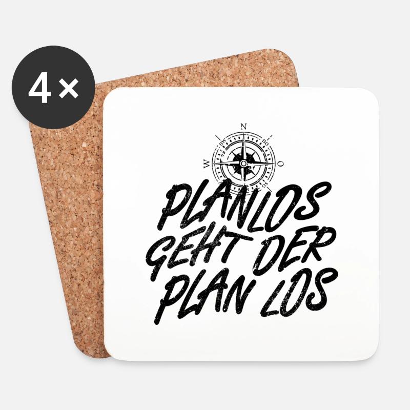 planlos geht der plan los - Untersetzer (4er-Set) - Weiß