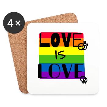 Love is Love - Untersetzer (4er-Set) - Weiß - Vorne