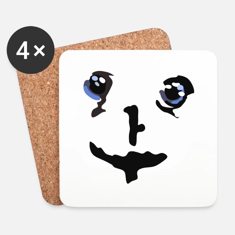 Smile Gesicht - Untersetzer (4er-Set) - Weiß