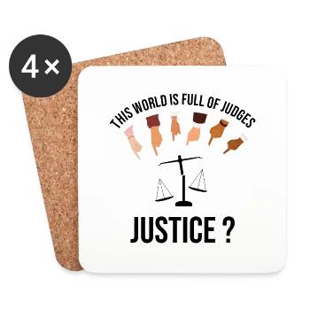 Le monde est plein de juges, JUSTICE ? - Dessous de verre (lot de 4) - blanc - Devant