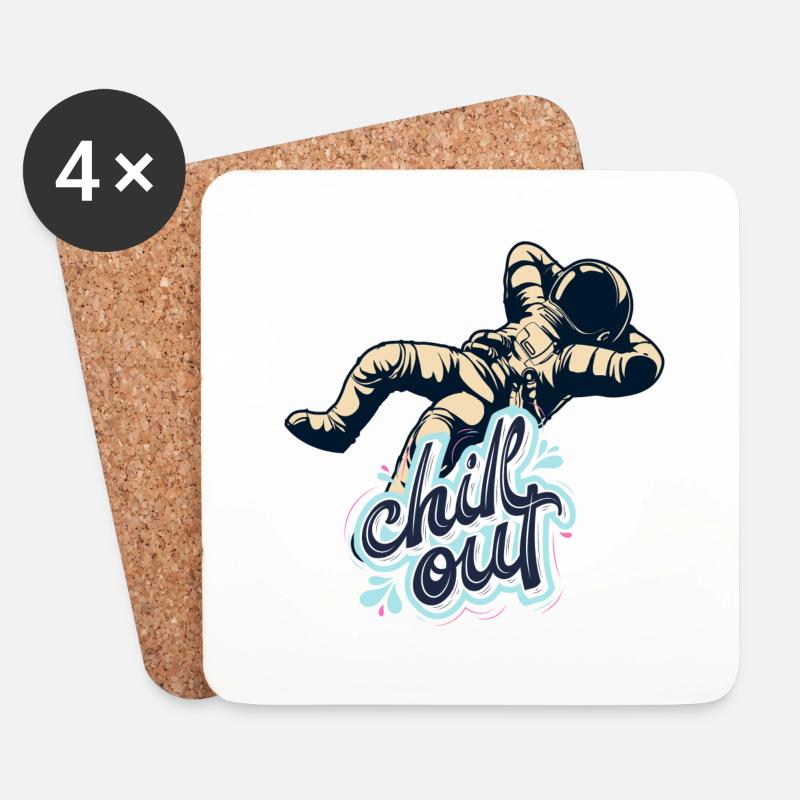 Chilling astronaut - Coasters (set of 4) - white