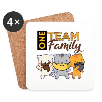 équipe famille chat barbe enterrement de vie de jeune fille asatru - Dessous de verre (lot de 4) - blanc - Devant