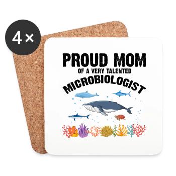 Proud Mom Microbiology Biology Biologist Sea - Coasters (set of 4) - white - Front