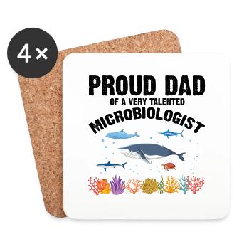 Proud Dad Microbiology Biology Biologist Sea - Coasters (set of 4) - white - Front