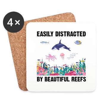 Reefs Ocean Sea Marine Biologist Diving Divers - Coasters (set of 4) - white - Front