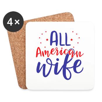 All american wife - Coasters (set of 4) - white - Front