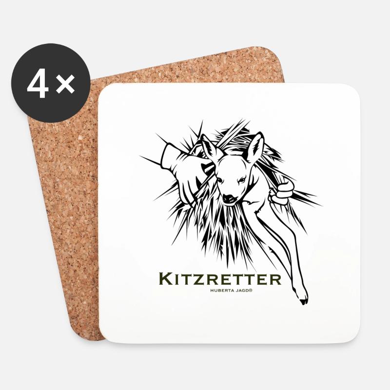 Kitzretter - Dessous de verre (lot de 4) - blanc