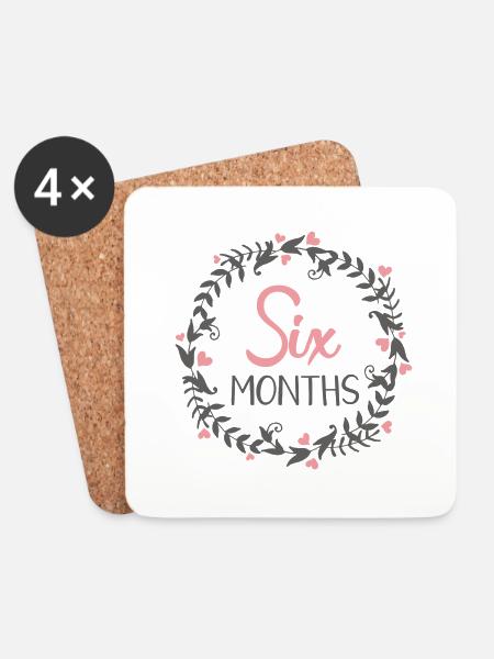 SIX MONTHS MILESTONES HEART - Untersetzer (4er-Set) - Weiß
