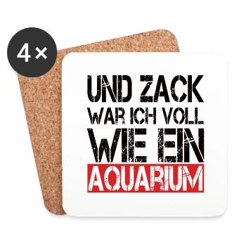 Und Zack War Ich Voll Wie Ein Aquarium - Untersetzer (4er-Set) - Weiß - Vorne