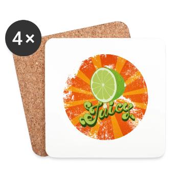 Juicy Lime Retro Vintage Look - Dessous de verre (lot de 4) - blanc - Devant