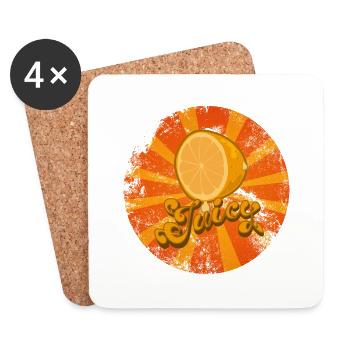 Juicy Orange Retro Vintage - Untersetzer (4er-Set) - Weiß - Vorne