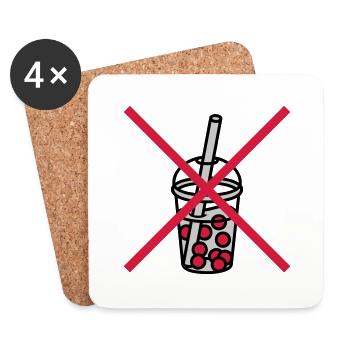 Shield Bubble Tea forbidden - Coasters (set of 4) - white - Front