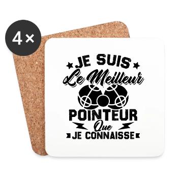 Je Suis Le Meilleur Pointeur Que Je Connaisse - Dessous de verre (lot de 4) - blanc - Devant