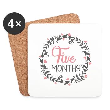 FIVE MILESTONES HEART - Untersetzer (4er-Set) - Weiß - Vorne