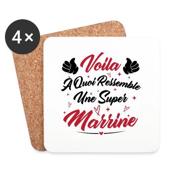 Voilà à quoi ressemble une super marraine - Dessous de verre (lot de 4) - blanc - Devant