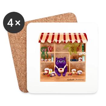 jam shop - Coasters (set of 4) - white - Front