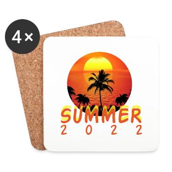 Sommer 2022 - Untersetzer (4er-Set) - Weiß - Vorne