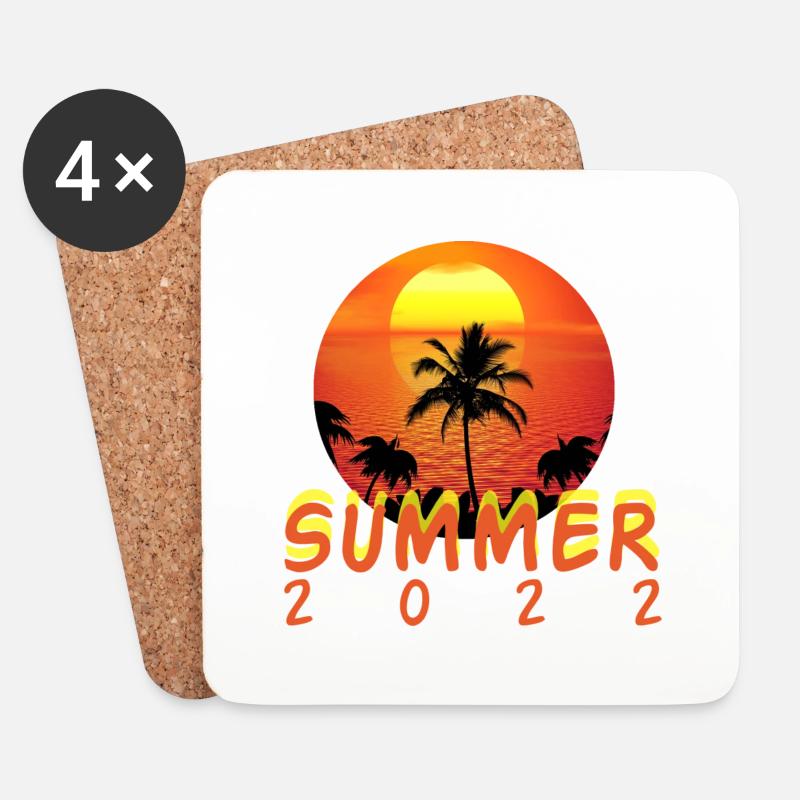 Sommer 2022 - Untersetzer (4er-Set) - Weiß