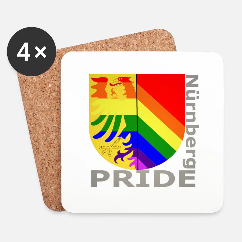 Nürnberg Queer Gay Pride CSD - Untersetzer (4er-Set) - Weiß