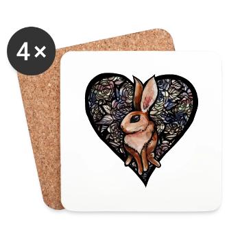 Rabbit - Coasters (set of 4) - white - Front