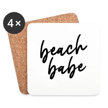 Beach Babe Summer Beach Salty - Coasters (set of 4) - white - Front