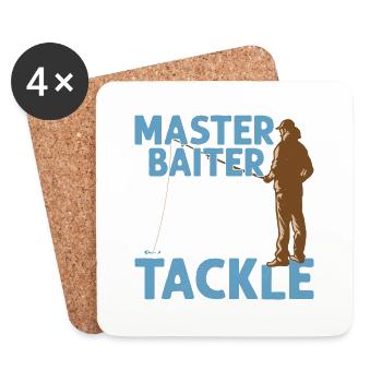 Master Baiter Always Playing With My Tackle Angler - Untersetzer (4er-Set) - Weiß - Vorne