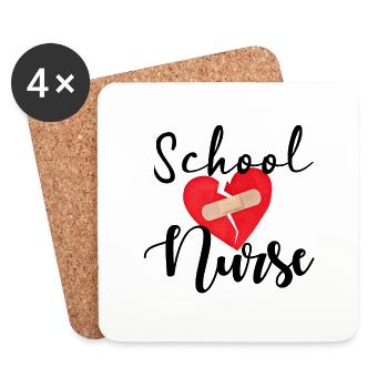 School nurse heart - Coasters (set of 4) - white - Front
