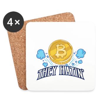 Lustiges Bitcoin und Kryptowährung Investor HODL - Untersetzer (4er-Set) - Weiß - Vorne