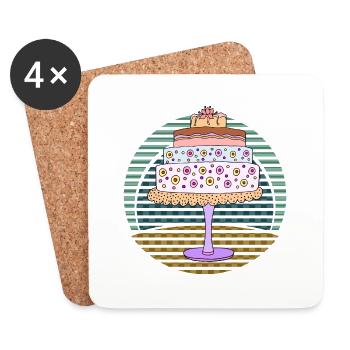 Cake - Coasters (set of 4) - white - Front