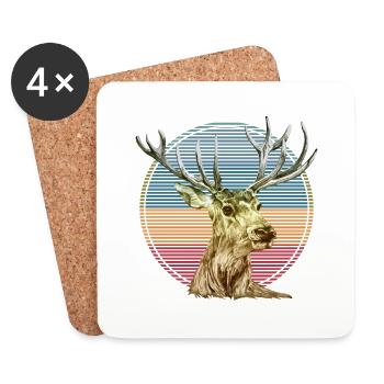 Deer - Coasters (set of 4) - white - Front