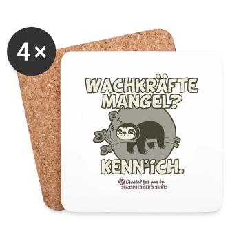 Faultier chillt Wortspiel Wachkräftemangel - Untersetzer (4er-Set) - Weiß - Vorne
