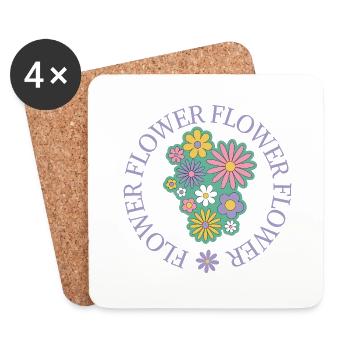 Flower Flower - Untersetzer (4er-Set) - Weiß - Vorne