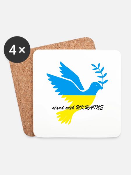 stand with UKRAINE - Untersetzer (4er-Set) - Weiß